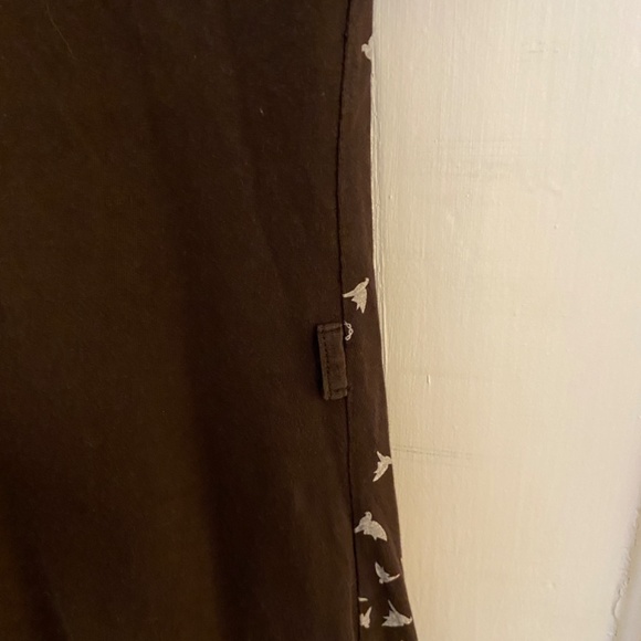 Bird pattern brown dress - Picture 6 of 7